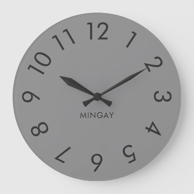 Modernes Minimalistisches Personalisiertes Solid G Große Wanduhr (Vorderseite)