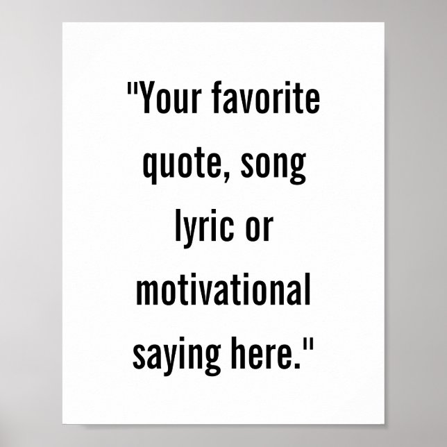 Modernes Minimalistisches Personalisiertes Zitat-P Poster (Vorne)