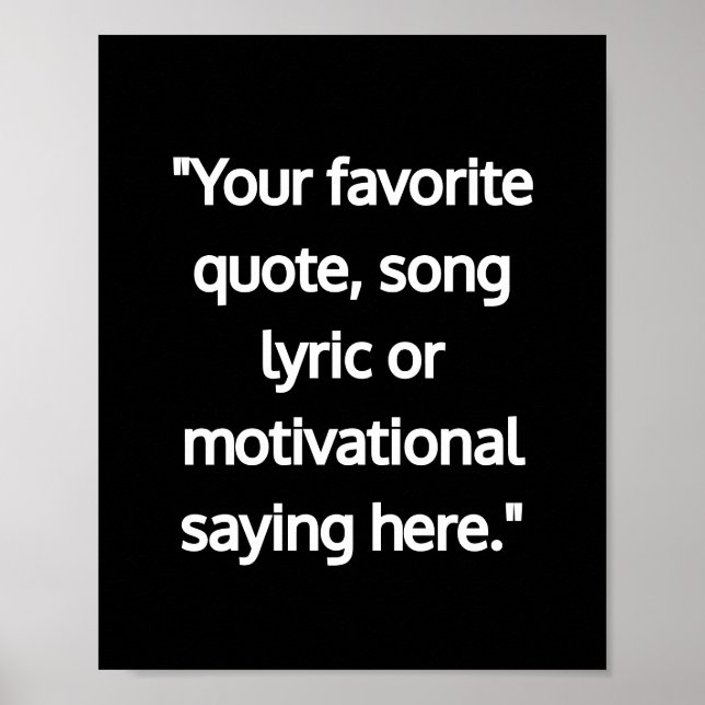 Modernes Minimalistisches Personalisiertes Zitat-P Poster (Vorne)