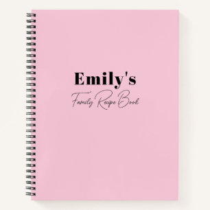 Modernes Minimalistisches Pink Typografy Rezept Bu Notizbuch