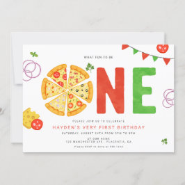 Modernes Minimalistisches Pizza-Party Einladung