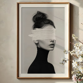 Modernes Minimalistisches Portrait Abstrakt Paint  Poster