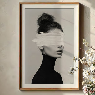 Modernes Minimalistisches Portrait Abstrakt Paint  Poster