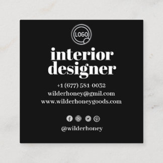 Modernes minimalistisches professionelles Logo Qua Quadratische Visitenkarte
