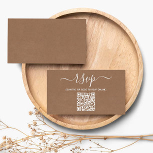 Modernes Minimalistisches QR-Code-Hochzeitsszenari Begleitkarte