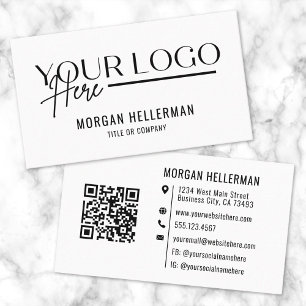 Modernes minimalistisches QR-Code-Profi-Logo Visitenkarte