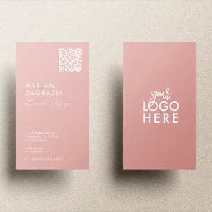 Modernes Minimalistisches QR-Script-Logo Visitenkarte