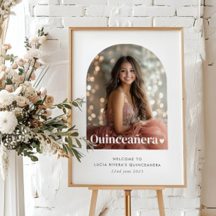 Modernes Minimalistisches Quinceañera Artes Foto Poster