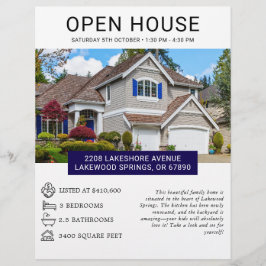 Modernes Minimalistisches Real Anwesen Open House Flyer