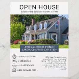 Modernes Minimalistisches Real Anwesen Open House Flyer