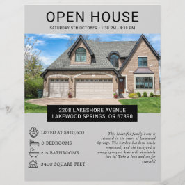Modernes Minimalistisches Real Anwesen Open House Flyer