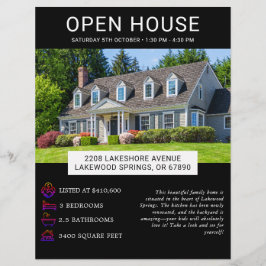 Modernes Minimalistisches Real Anwesen Open House Flyer