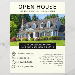Modernes Minimalistisches Real Anwesen Open House Flyer