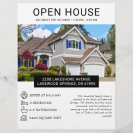 Modernes Minimalistisches Real Anwesen Open House Flyer