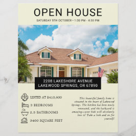 Modernes Minimalistisches Real Anwesen Open House Flyer