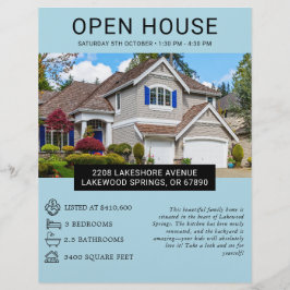 Modernes Minimalistisches Real Anwesen Open House Flyer