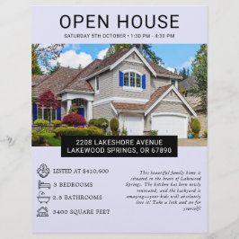 Modernes Minimalistisches Real Anwesen Open House Flyer