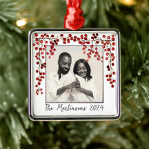 Modernes Minimalistisches Red Berries Weihnachtsfe