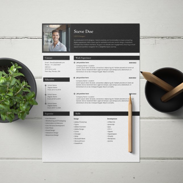 Modernes Minimalistisches Resume-Template (Von Creator hochgeladen)