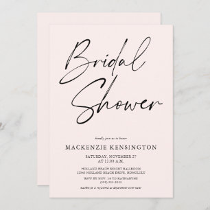 Modernes Minimalistisches Rosa-Brautparty Einladung