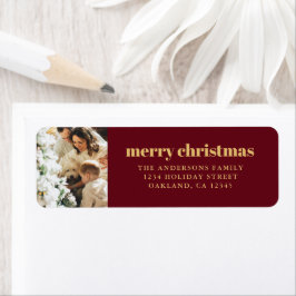 Modernes Minimalistisches Rot & Gold Frohe Weihnac