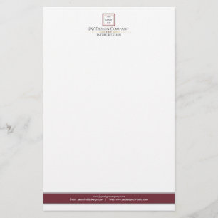 Modernes Minimalistisches Rot-Weiß-Logo-Geschäft Briefpapier