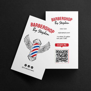 Modernes minimalistisches rotes Friseursalon-Hairs Visitenkarte