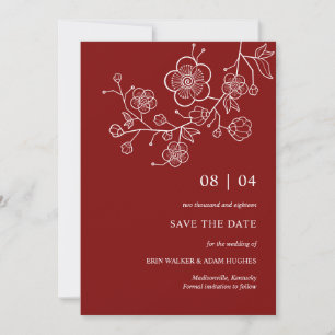 Modernes Minimalistisches Rotkreuz-Blosso Save The Date