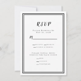Modernes Minimalistisches RSVP-Menü für Hochzeiten