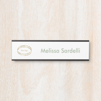 Modernes minimalistisches Salbeigrün benutzerdefin Türschild