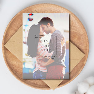 Modernes Minimalistisches Save the Date Foto wei Dankeskarte