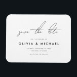 Modernes Minimalistisches Save the Date Magnet<br><div class="desc">Ein einfacher moderner Minimalist spart den Datums-Magneten. Personalisieren Sie dieses minimale Schwarz-Weiß-Design,  um Ihre persönlichen Daten und Nachricht zu haben.</div>