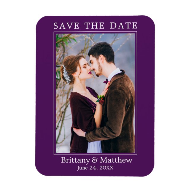 Modernes Minimalistisches Save the Date Magnet (Vertikal)