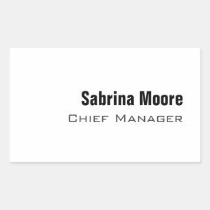 Modernes Minimalistisches Schlichtes Beruflich Rechteckiger Aufkleber