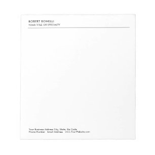 Modernes, Minimalistisches Schlichtes Business Notizblock