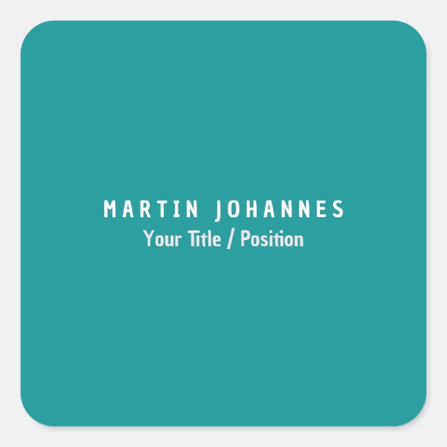 Modernes Minimalistisches Schlichtes Elegantes Bla Quadratischer Aufkleber (Vorderseite)