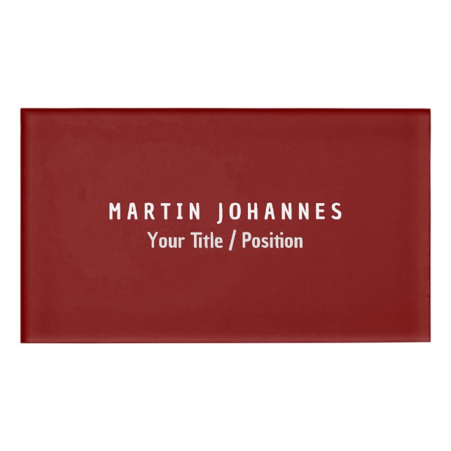 Modernes, Minimalistisches Schlichtes Elegantes De Namenschild (Vorderseite)