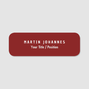 Modernes, Minimalistisches Schlichtes Elegantes De Namensschild