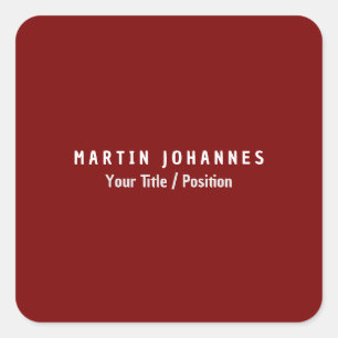 Modernes, Minimalistisches Schlichtes Elegantes De Quadratischer Aufkleber