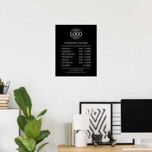 Modernes Minimalistisches Schwarz Geschäftsöffnu Poster