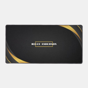 Modernes Minimalistisches Schwarz & Gold-Muster mi Schreibtischunterlage