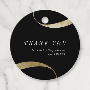 Modernes, minimalistisches Schwarz und Gold Geschenkanhänger
