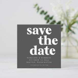 Modernes Minimalistisches Schwarz und Weiß, einfac Save The Date