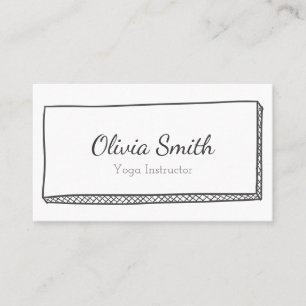 Modernes Minimalistisches Schwarz-Weiß-Doodle Visitenkarte