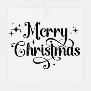 Modernes Minimalistisches Schwarz-Weiß-Foto Ornament Aus Metall