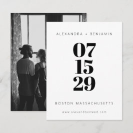 Modernes Minimalistisches Schwarz-Weiß-Foto Save The Date