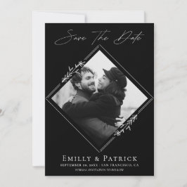 Modernes Minimalistisches Schwarz-Weiß-Foto Save The Date