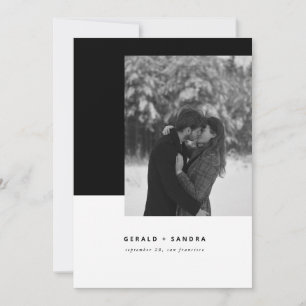 Modernes Minimalistisches Schwarz-Weiß-Foto Save The Date