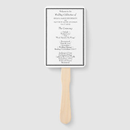 Modernes Minimalistisches Schwarz-Weiß-Hochzeitspr Fächer