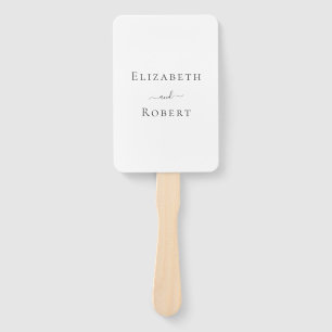 Modernes Minimalistisches Schwarz-Weiß-Hochzeitspr Fächer